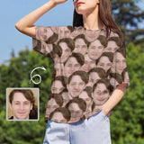 Custom Boyfriend Face with Smash Shirts Personalized Women's All Over Print T-shirt Gift for Her