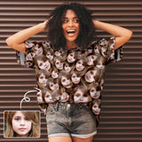 Custom Daughter Face Shirt Women's All Over Print T-shirt Design Your Own Shirts Gift for Mum
