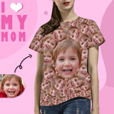 Custom Daughter Face Smash Tee Women's All Over Print T-shirt Design Your Own Shirts Gift for Mother's Day