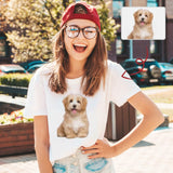 Custom Dog Face Tee White Classic Women's All Over Print T-shirt Your Dog on A Shirt for Female