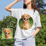 Custom Dog Shirt Put Your Pet Photo Tee Personalized White Women's All Over Print T-shirt Funny Gift