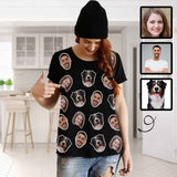 Custom Face Shirts with Couple&Pet Women's All Over Print T-shirt Design Your Own Shirt for Her