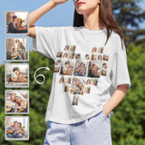 Custom Photo Heart Shirts Personalized Women's All Over Print T-shirt Gifts for Birthday Holidays Anniversary