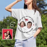 Custom Photo Shirt I Love You Couple Personalized Women's All Over Print T-shirt Gifts for Her Anniversary