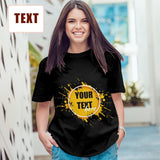 Custom Text Women's All Over Print T-shirt Personalized Tee with Your own Literal for Female