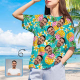 Personalized My Face on A Shirt Pineapple Hawaiian Women's All Over Print T-shirt