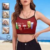 Custom Photos This Is Our Love Tank Tops Personalized Women's Spaghetti Strap Crop Top