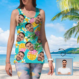 Design Face Tops Personalized Pineapple Hawaiian Women's All Over Print Tank Top