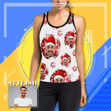 Tank Top with Face Christmas Light Women's Racerback Yoga Tank Tops for Her