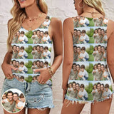 Tank Tops with Photos Stitching Family Women's All Over Print Yoga Tank Top for Her