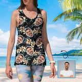 Tops with Custom Face Tropical Plants Hawaiian Women's All Over Print Tank Top for Holiday