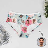 Custom Husband Face Roses Women's Lace Panties Flowers Personalized Boyfriend Face Women Underwear