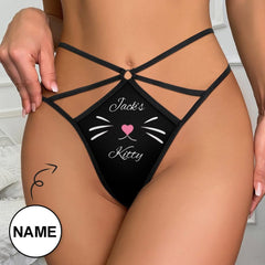 Personalized Name Cute Thongs T-Back Underwear Womens G-String