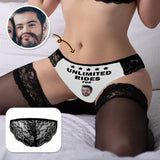 Bachelorette Party Custom Lace Sexy Underwear Personalized Face Unlimited Rides Women's Lace Panty