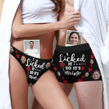 Custom Couple Matching Lingerie Briefs I Licked It So It's Mine Personalized Face Underwear For Couple Valentine's Day Gift