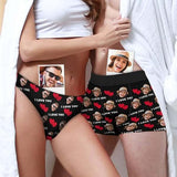 Custom couple matching underwear love heart with face personalized mens boxer briefs womens classic thongs, Valentine's Day Gift