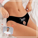 Custom Face Briefs Personalized Booty Belongs to You Panties Underwear with Photo Women's High-cut Briefs