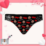 Custom Face Red Love Underwear Personalized Women's Lace Panty Valentine's Day Gift