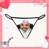 Custom Face Thongs Underwear for Women Personalized Open Women's G-String Panties Funny Valentine's Day Gift