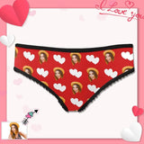 Custom Face Underwear for Ladies Printed Sexy Love Heart Personalized Women's High-Cut Briefs For Valentine's Day Gift