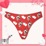 Custom face Underwear for Women Lingerie Design Your Image Personalized Love Heart Women's Classic Thongs  Valentine's Day Gift