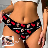 Custom Face Underwear for Women Personalized I Love You Lingerie Women's Classic Thongs Honeymoon Valentine's Day Gift