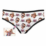 Custom Face Underwear Personalized Couple Just Married Women's High-cut Briefs For Valentine's Day Gift