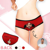 Custom Face Underwear Personalized Don's Touch It Women's High-cut Briefs Valentine's Day Gift For Her