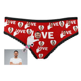 Custom Face Underwear Personalized Finger Love Women's High-cut Briefs Gift For Her