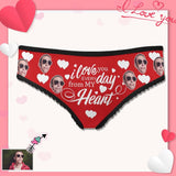 Custom Face Women's Underwear Personalized From My Heart Women's All Over Print High-cut Briefs