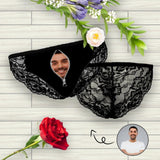 Custom Face Zipper Panties Personalized Photo Underwear Women's Lace Panty Lovers Gift
