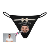 Custom Husband Face Thongs Underwear for Women Personalized Unwrap Me Women's G-String Panties