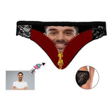 Custom Lace Underwear Personalized King Zipper Sexy Women's Lace Panty Gift for Girlfriend Wife