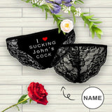 Custom Lace Underwear Personalized Name Love Sucking Cock Sexy Women's Lace Panty