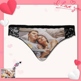 Custom Lace Underwear Personalized Photo Women's Lace Panty Valentine's Gift for Girlfriend or Wife