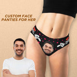 Custom Love Heart Underwear Personalized Best Boyfriend Face Lingerie Women's Classic Thongs Valentine's Day Gift