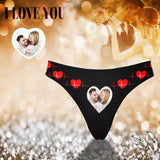Custom Photo Underwear Design Heartbeat Love Couple Lingerie Panties Personalized Women's Classic Thong