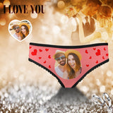 Custom Photo Underwear Personalized Couple Love Hearts Panties Women's High-cut Briefs For Valentine's Day Gift