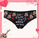 Custom Photo Underwear Personalized I love You Women's All Over Print High-cut Briefs Honeymoon for Her