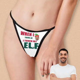 Custom Thongs Underwear with Face Personalized Touch My Elf Women's G-String Panties