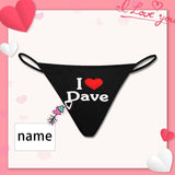 Custom Thongs Underwear with Name Personalized I Love You Women's G-String Panties Valentine's Day Gift For Her