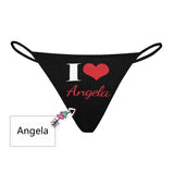 Custom Thongs Underwear with Text Personalized Love Heart Women's G-String Panties Valentine's Day Gift For Her