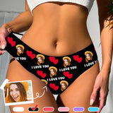Custom Underwear with Face Personalized Love Heart Panties Women's Lingerie Classic Thongs Valentine Gift for Her