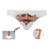 Custom Underwear with Face Personalized Open Bride Panties Women's Lace Panty Honeymoon Gift