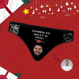 Custom Underwear with Face Printed Sexy Licked It on Thongs for Ladies Personalized Women's Lace Panty