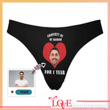 Custom Underwear with Face&Year Personalized Property of My Wife Lingerie Women's Classic Thongs Valentine's Gift for Girlfriend or Wife