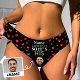Custom Women's Thongs with Face&Name Lingerie Personalized Licked It His Underwear Women's Classic Thong For Her