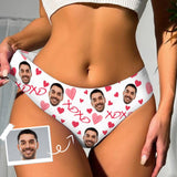 Custom Xoxo Heart Face Underwear Personalized Intimate Lingerie Photo Women's Classic Thong for Her