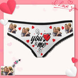 Custom You&Me Underwear Personalized Photo Women's All Over Print High-cut Briefs Wedding Gift for the Bride