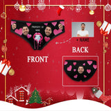 Personalized Face&Name Underwear Custom Heart Black Women's All Over Print High-cut Briefs Gift for Her